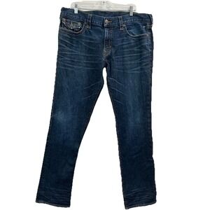 True Religion Ricky Relaxed Straight Jeans Mens 38 X34  Flap Pocket Jeans